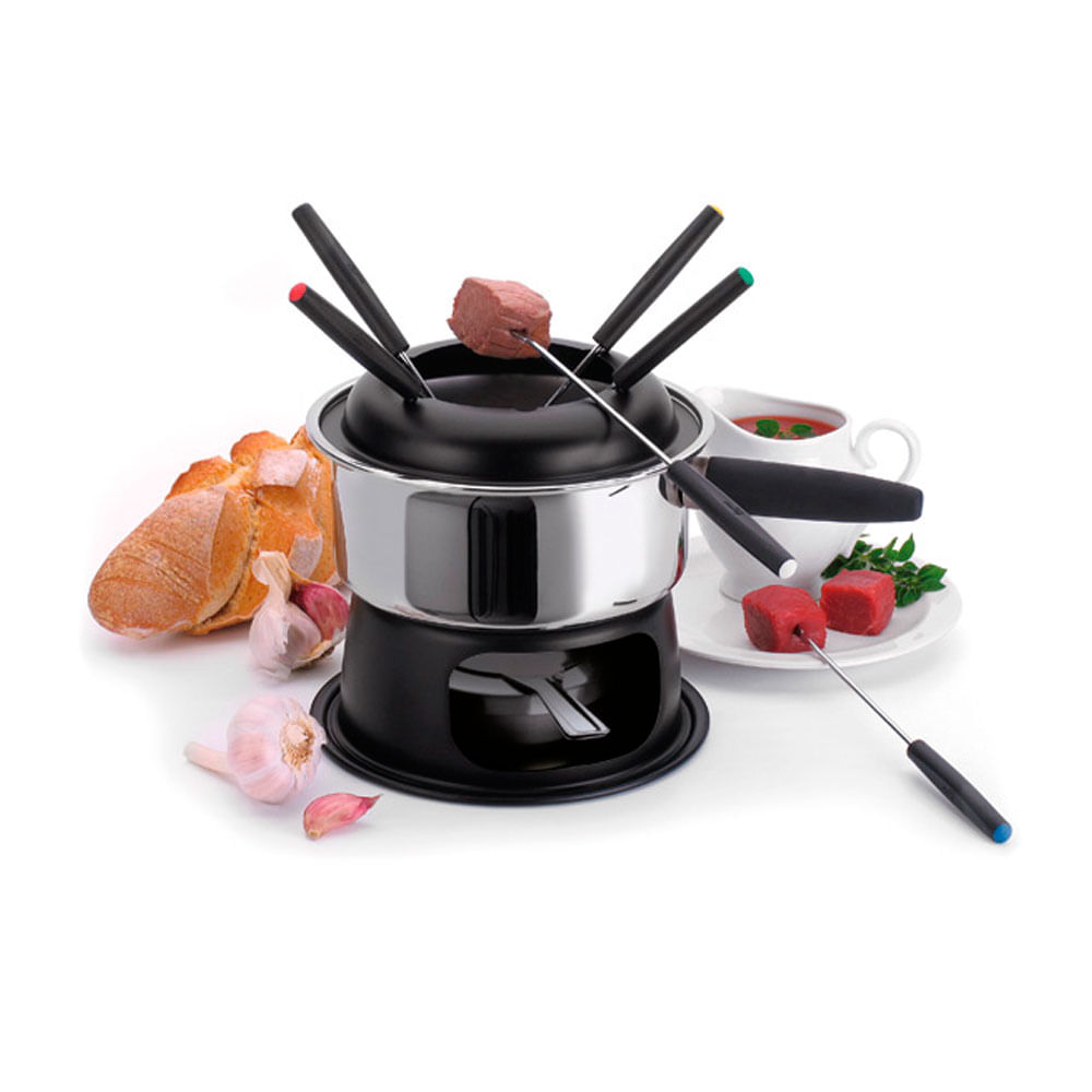 Serviço Para Fondue Lugano Inox Com Difusor 12 Peças Forma Doural