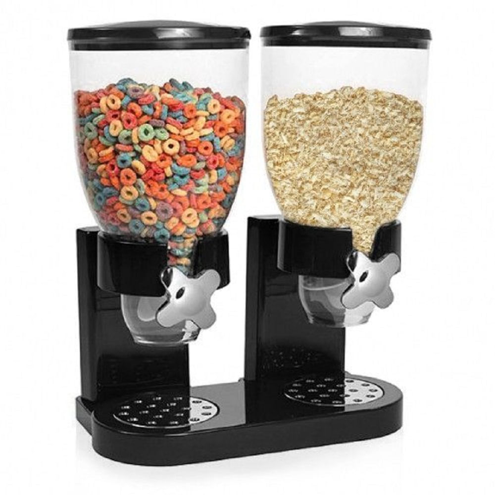 Dispenser Duplo Para Cereal Preto Basic Kitchen Doural
