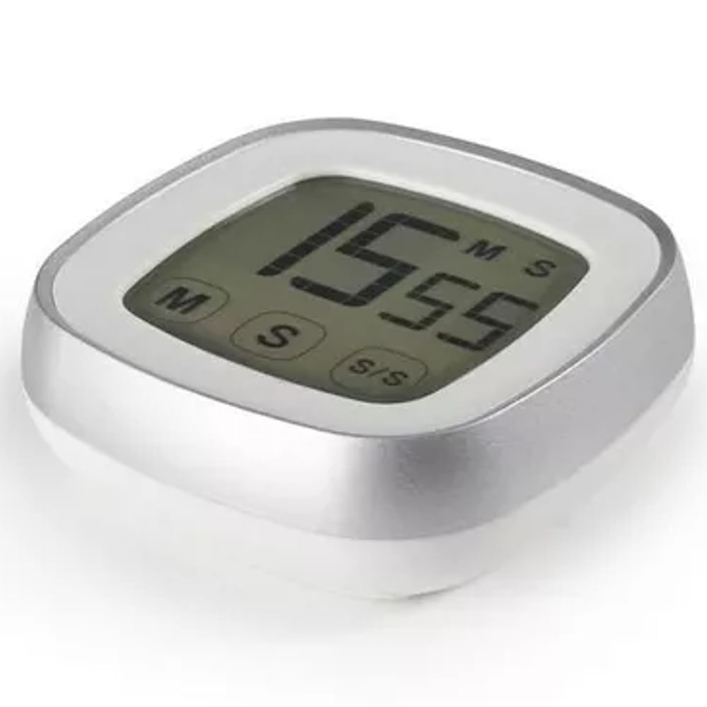 IBILI Timer Da Cucina Digitale - 743411 - Acciaio Inox 7x6,4x1,7 Cm - Preciso E Compatto (Batteria Non Inclusa)